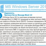 .  Server Message Block 3.0.   Windows Server 2012     Server Message Block 3.0 (SMB 3.0),     SMB2,    Windows Server 2008 R2.     SMB 3.0        ,        ( SMB 3.0       ),    .   SMB 3.0      ,     .  ,  SMB 3.0 Direct,         RDMA               ,                 Hyper-V  SQL Server.